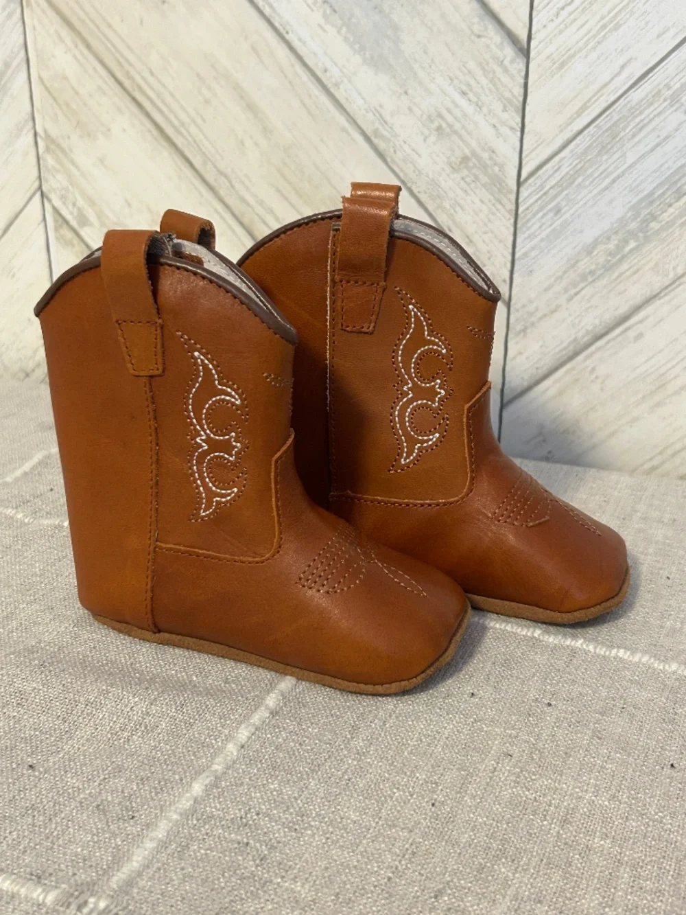 Mamtakon real leather soft sole baby cowboy boots